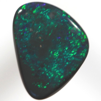 SOLID BLACK OPAL Bright sparkling forest green fire